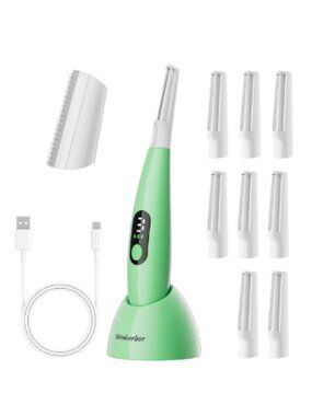 Skinharbor Sonic Dermaplane Razor Facial Hair Remover 8 Blades USB 3-Speed Green